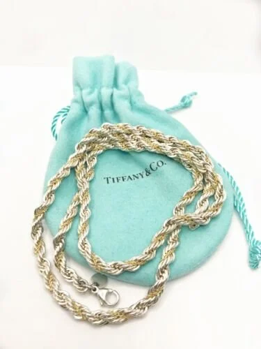 Tiffany & Co. 18KYG & SS Twist Rope Chain Necklace 24 Tiffany & Co. 18KYG & SS Twist Rope Chain Necklace 24